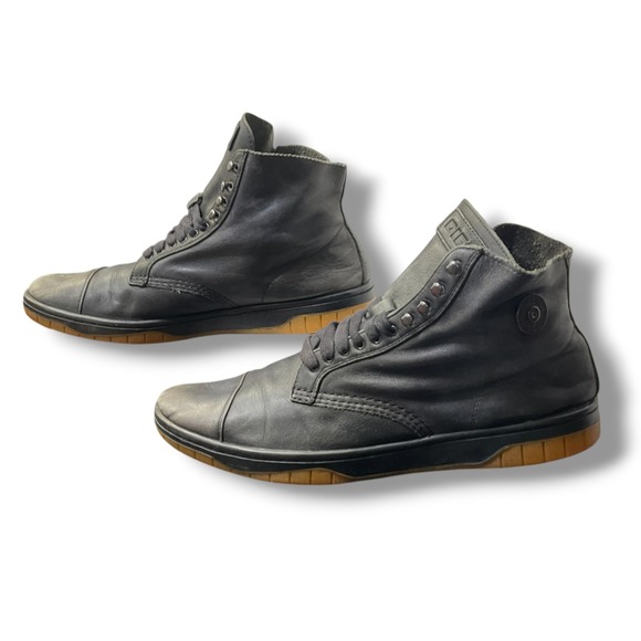 Diesel Basket Tatra Mens Black‎ Leather High Top Sneakers Boots US 10 main image 4